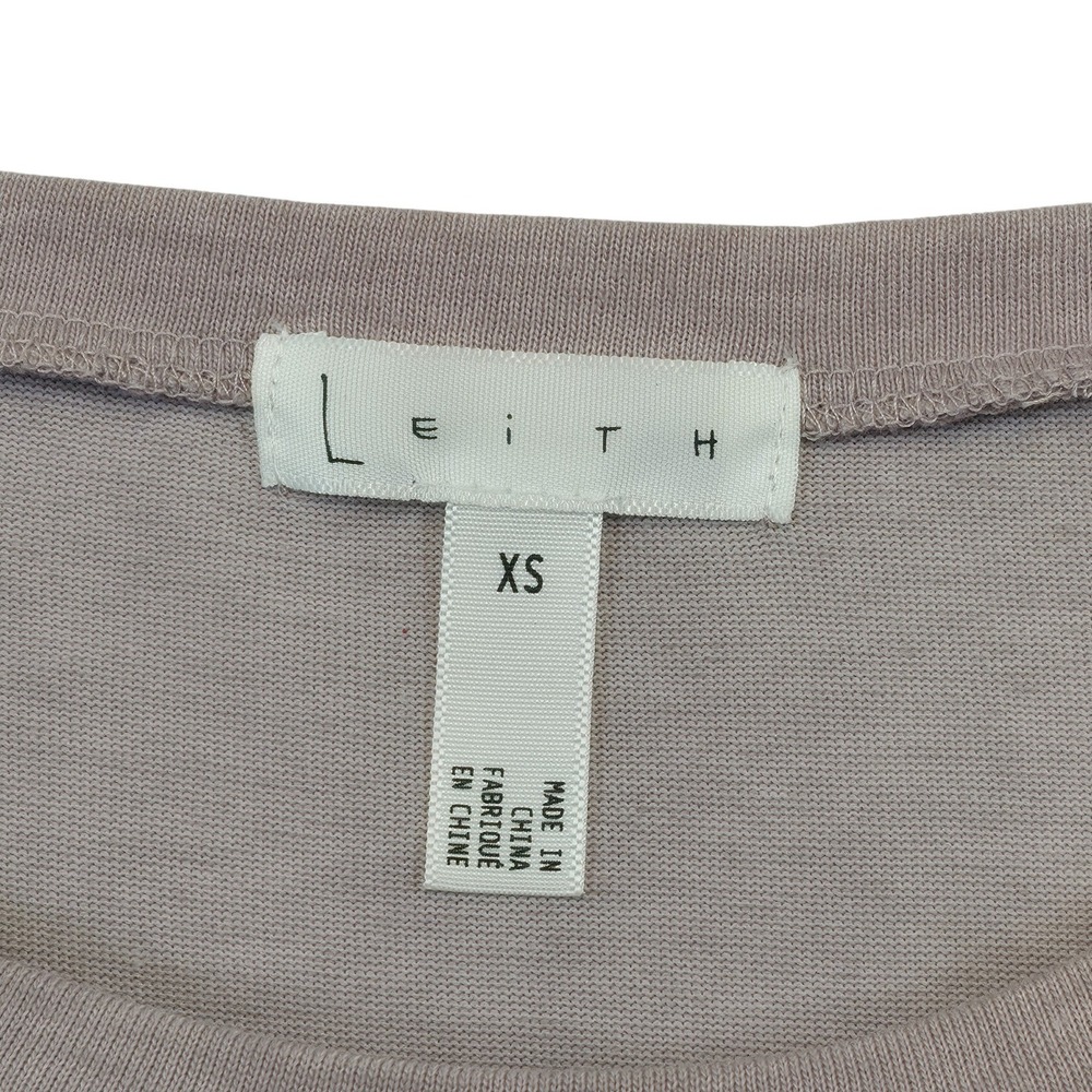 Leith XS Taupe Brown Ruched Asymmetrical Midi Dress Casual Minimalist XS Mauve - Picture 8 of 11